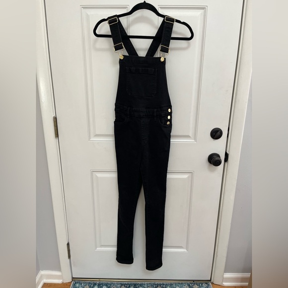 SECOND SKIN OVERALLS High Rise Skinny black cross back XS weworewhat - Picture 3 of 10